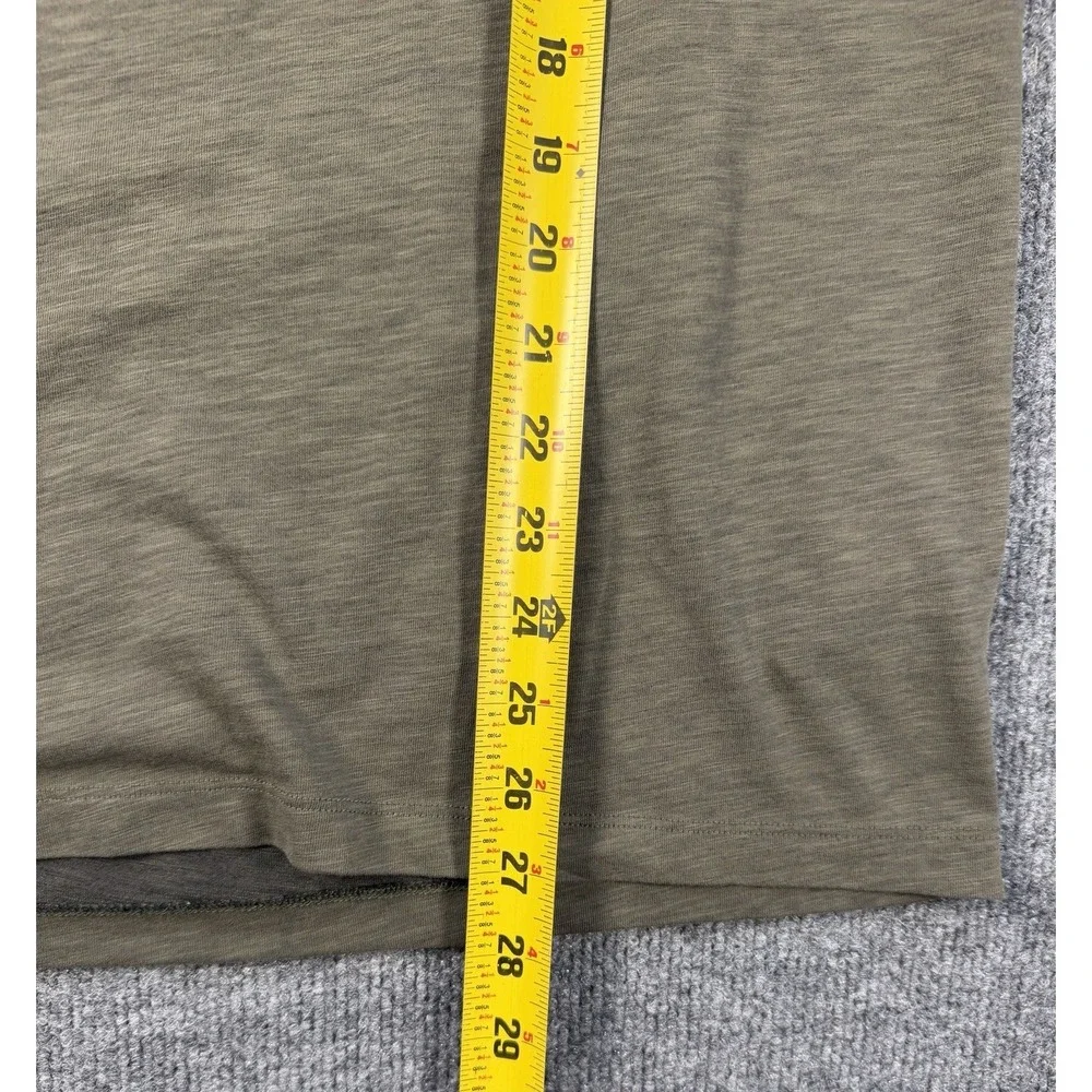 Nike Dri-FIT Men's Medium Cotton Slub Training T-Shirt Olive Green Orange Swoosh